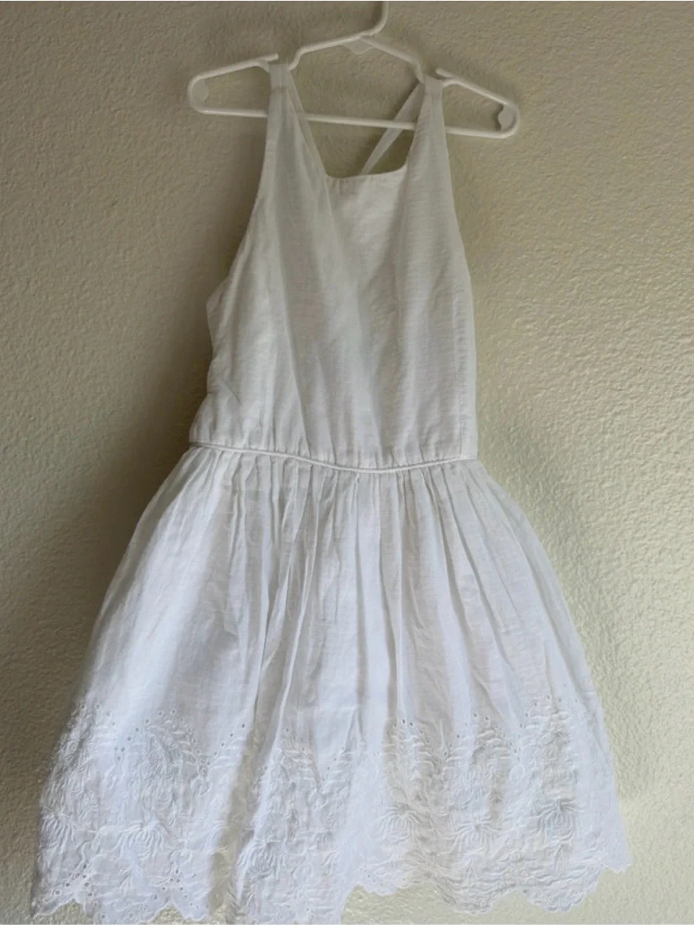 Girls Ralph Lauren White Sleeveless Eyelet Dress